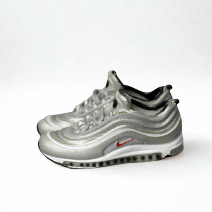 Labubu Air Max 97 Inspired Miniature Sneakers - Silver Edition - Image 1
