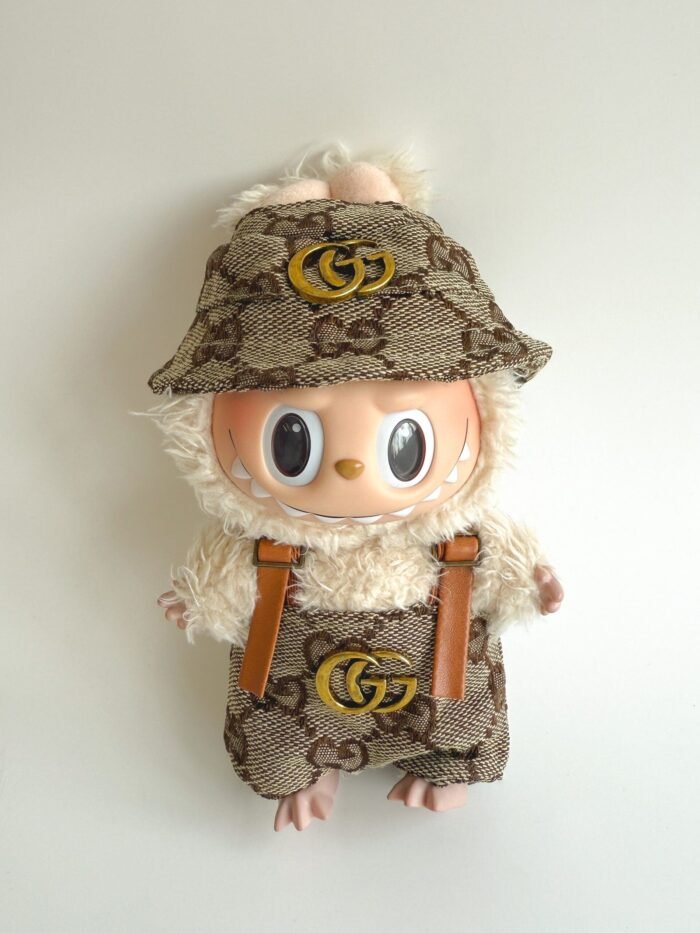 Labubu Classic Monogram Bucket Hat & Overalls Set - GG Inspired - Image 1