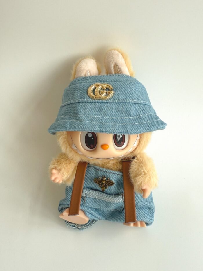 Labubu Denim Visor & Overalls Set - GG Inspired - Image 1