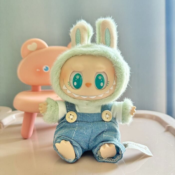 Labubu Clothes Set Outfit - Denim Overalls (No Dolls) - Image 4