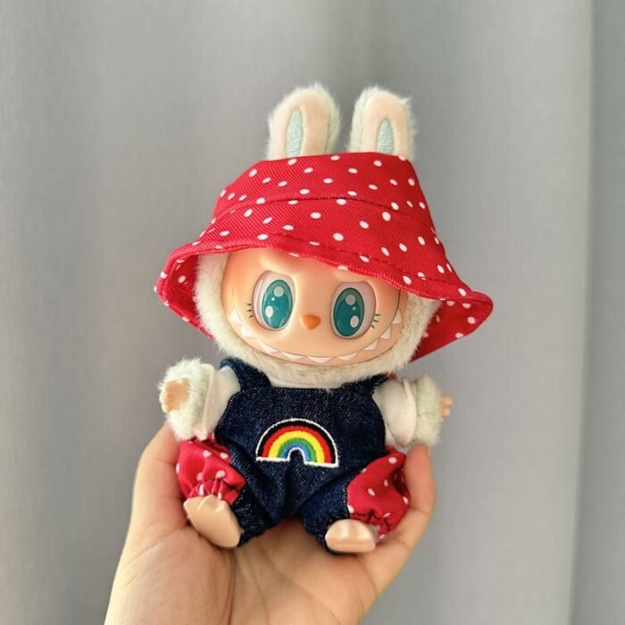 Labubu Clothes Set Outfit - Denim Overalls (No Dolls) - Image 3