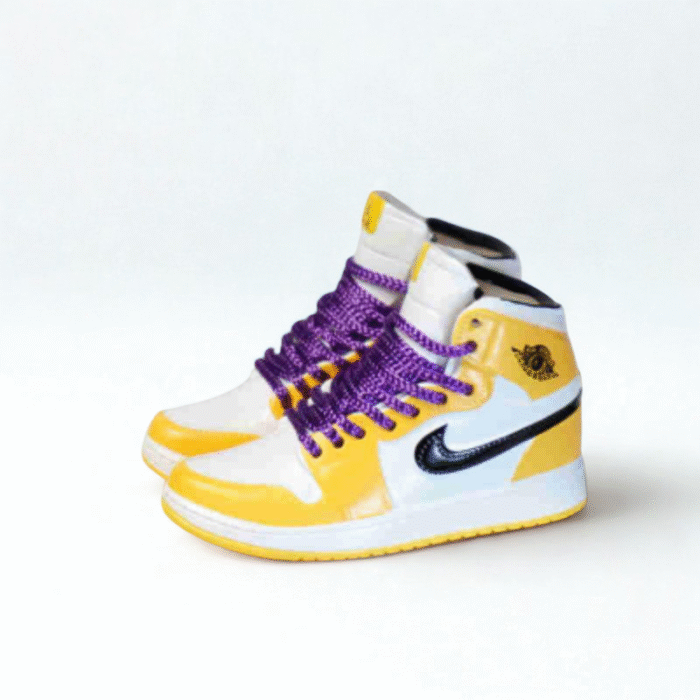 Labubu Jordan 1 Lakers High Inspired Sneakers - Image 1