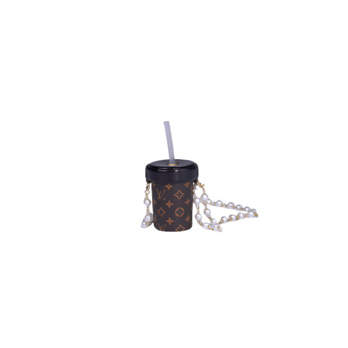 Labubu Miniature Designer Bubble Tea Cup - L.V. Inspired - Image 1