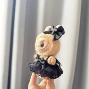 Handmade Black Batwing Gothic Dress Labubu Outfit - Image 7