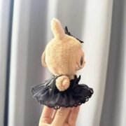 Handmade Black Batwing Gothic Dress Labubu Outfit - Image 5