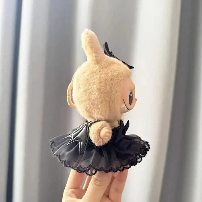 Handmade Black Batwing Gothic Dress Labubu Outfit - Image 5