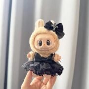 Handmade Black Batwing Gothic Dress Labubu Outfit
