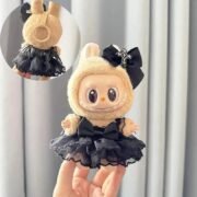 Handmade Black Batwing Gothic Dress Labubu Outfit - Image 3
