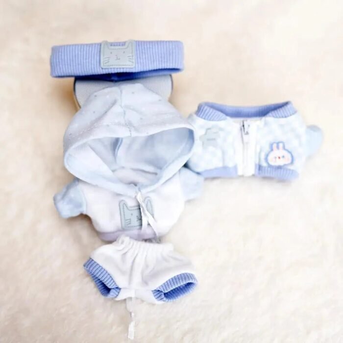 Handmade Labubu Baby Blue Cosy Outfit with Accessories - Image 6