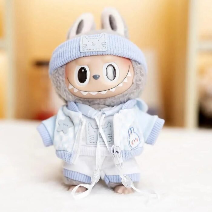 Handmade Labubu Baby Blue Cosy Outfit with Accessories - Image 1