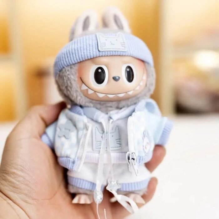 Handmade Labubu Baby Blue Cosy Outfit with Accessories - Image 5