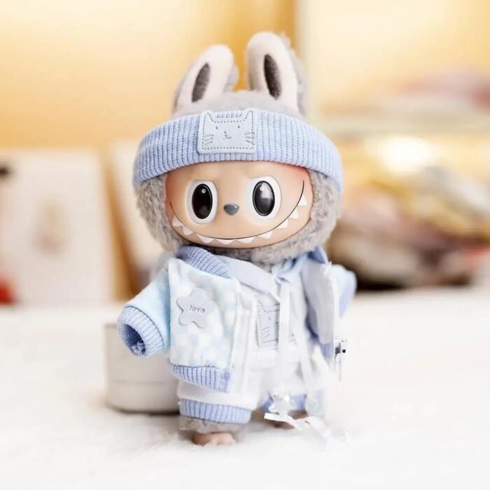 Handmade Labubu Baby Blue Cosy Outfit with Accessories - Image 2