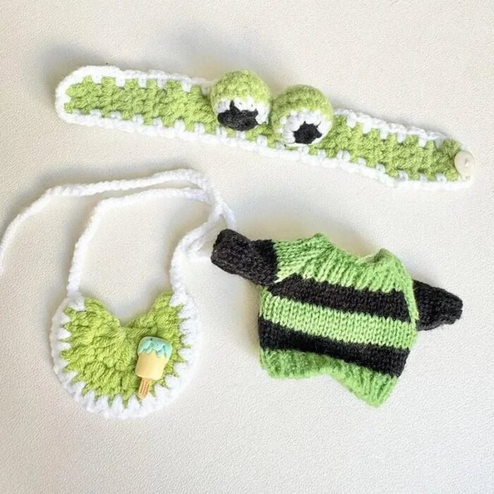 Handmade Labubu Crochet Animal Outfits - Image 11