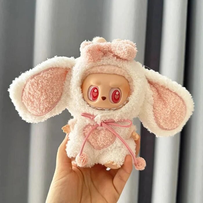 Handmade Labubu Kawaii Bunny Overalls Outfit - Image 5