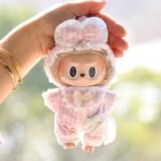 Handmade Labubu Plaid Floral Pajamas Outfit with Accessories - Image 4