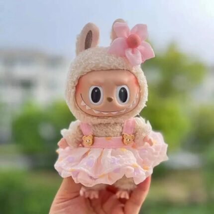 Handmade Labubu Sakura Bear Dress Outfit