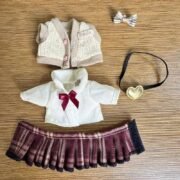 Handmade Labubu School Uniform Outfit with Accessories - Image 3
