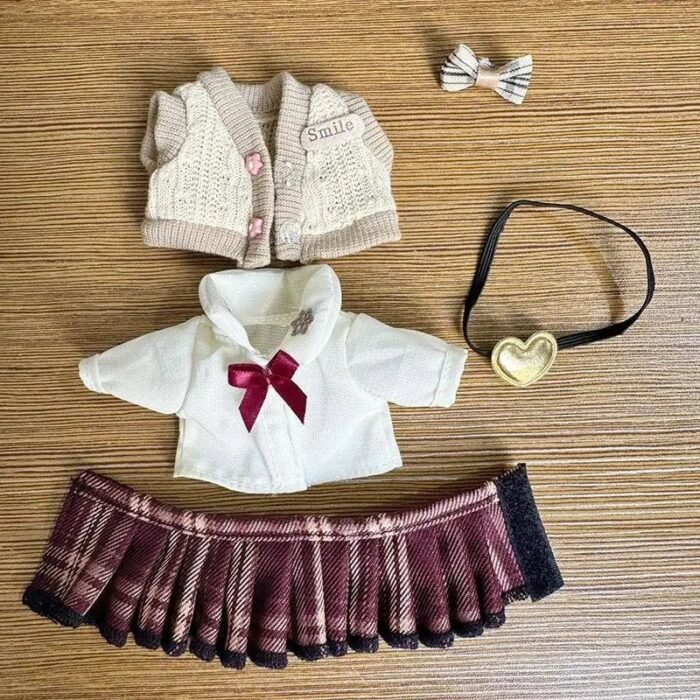 Handmade Labubu School Uniform Outfit with Accessories - Image 3
