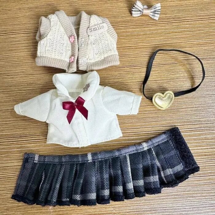 Handmade Labubu School Uniform Outfit with Accessories - Image 2