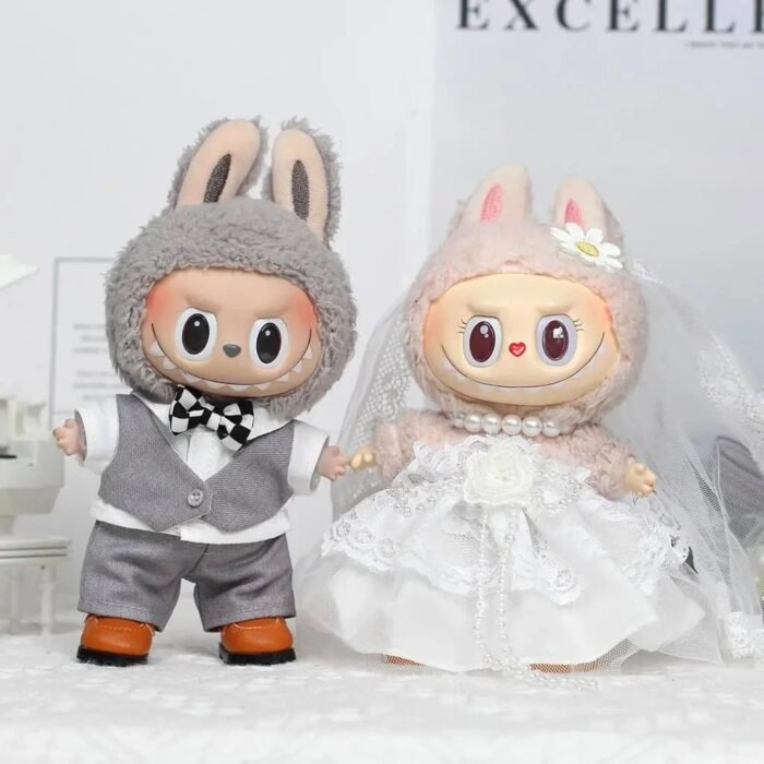 Handmade Wedding Marriage Couple Labubu Outfit - Image 1