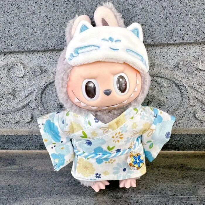 Kawaii Labubu Kitsune Fox Japanese Kimono Outfit - Image 4