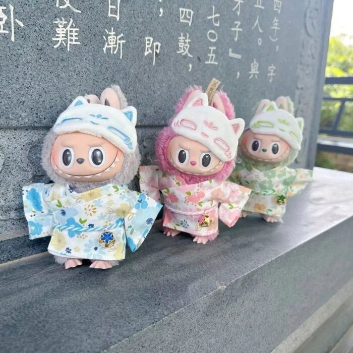 Kawaii Labubu Kitsune Fox Japanese Kimono Outfit - Image 2