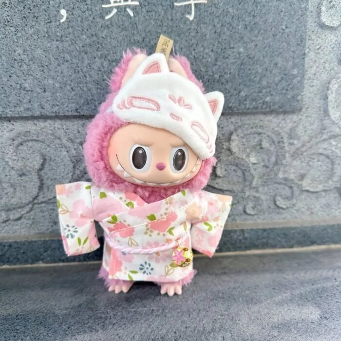 Kawaii Labubu Kitsune Fox Japanese Kimono Outfit - Image 3