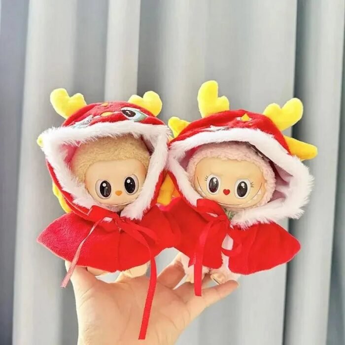 Kawaii Labubu Red Chinese Dragon Outfit - Image 1