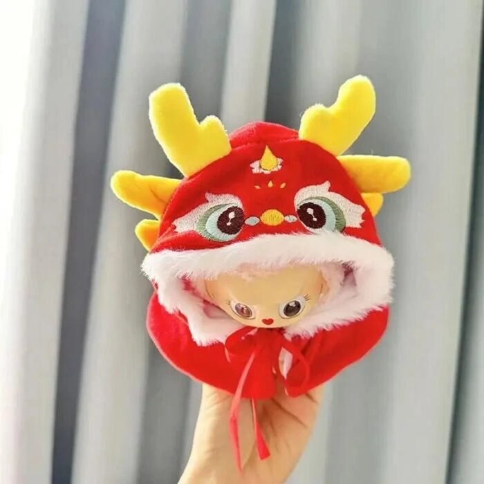 Kawaii Labubu Red Chinese Dragon Outfit - Image 3