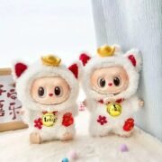 Kawaii Labubu White Lucky Cat Outfit - Image 2