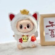 Kawaii Labubu White Lucky Cat Outfit - Image 3