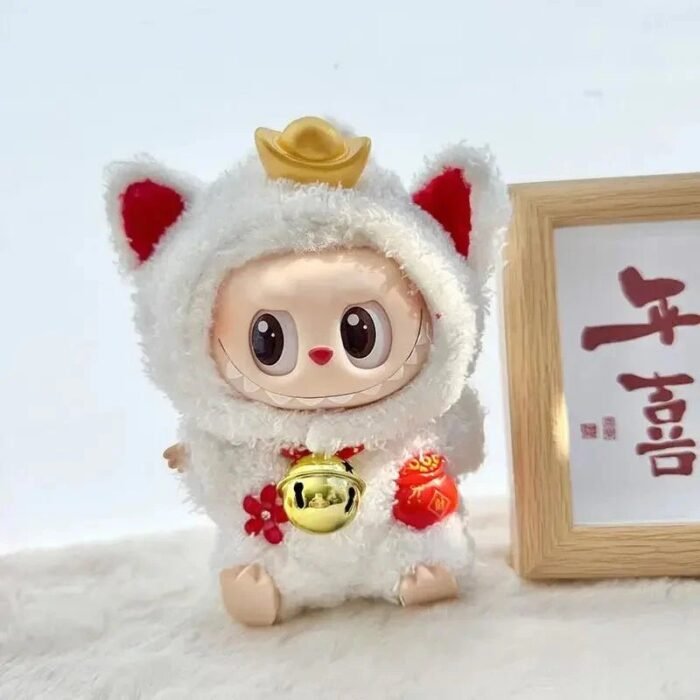 Kawaii Labubu White Lucky Cat Outfit - Image 3