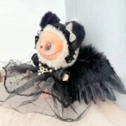 Mystic White Black Angel Wings Labubu Outfit - Image 4
